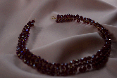 Bordeaux-Perlen-Stirnband