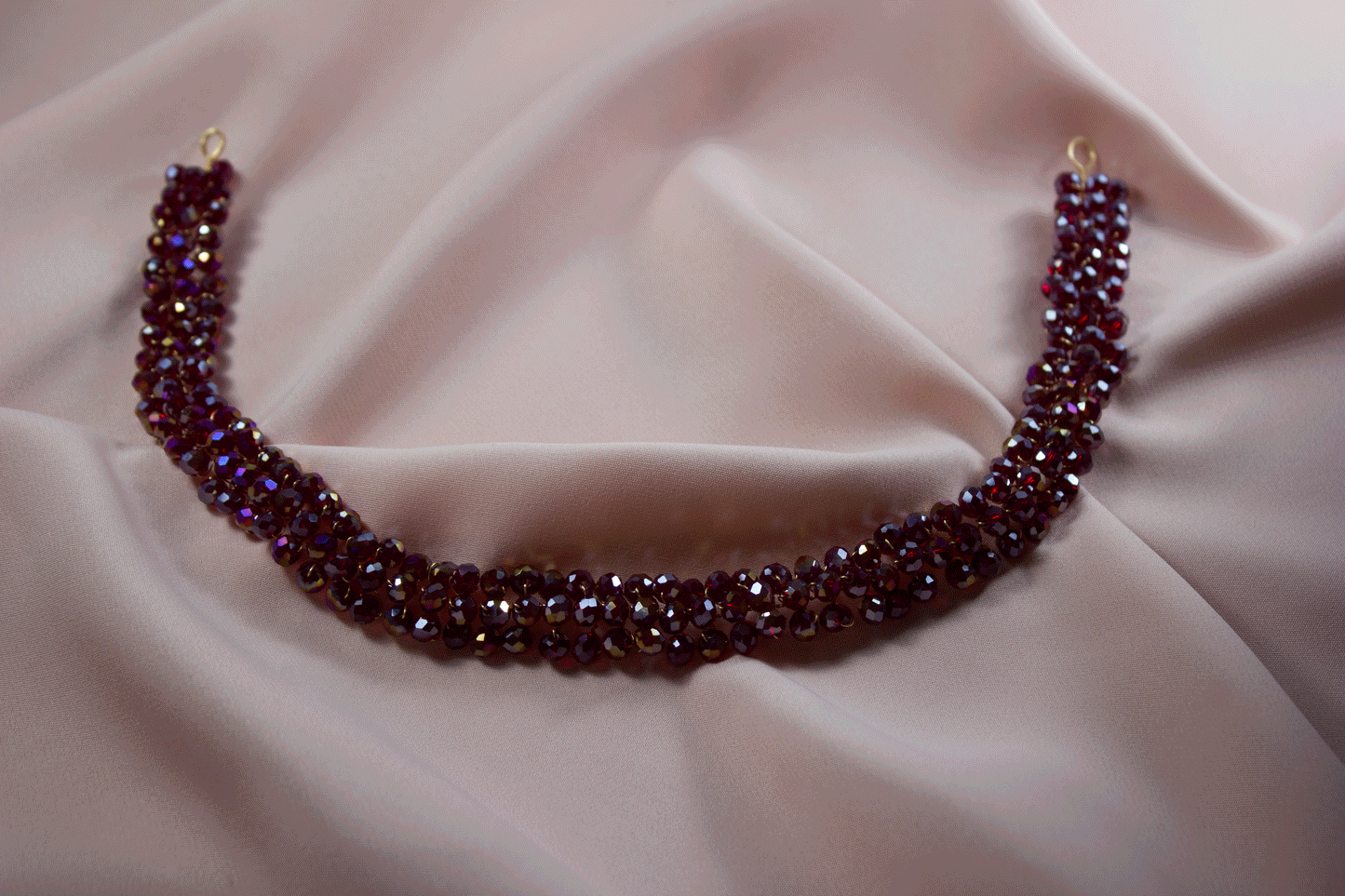 Bordeaux-Perlen-Stirnband