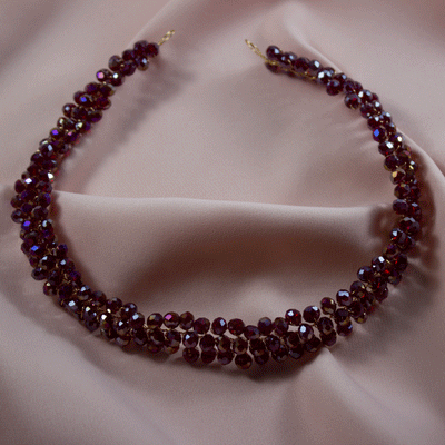 Bordeaux-Perlen-Stirnband
