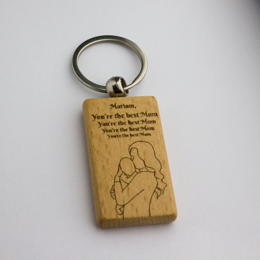 Personalized wooden keychain You're the best mom keychain